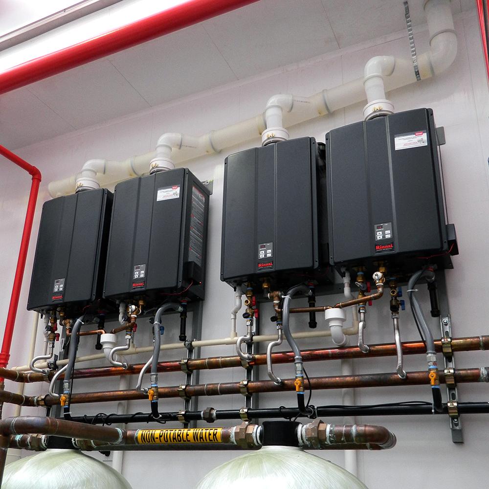 Rinnai Tankless Rack Hot Water System